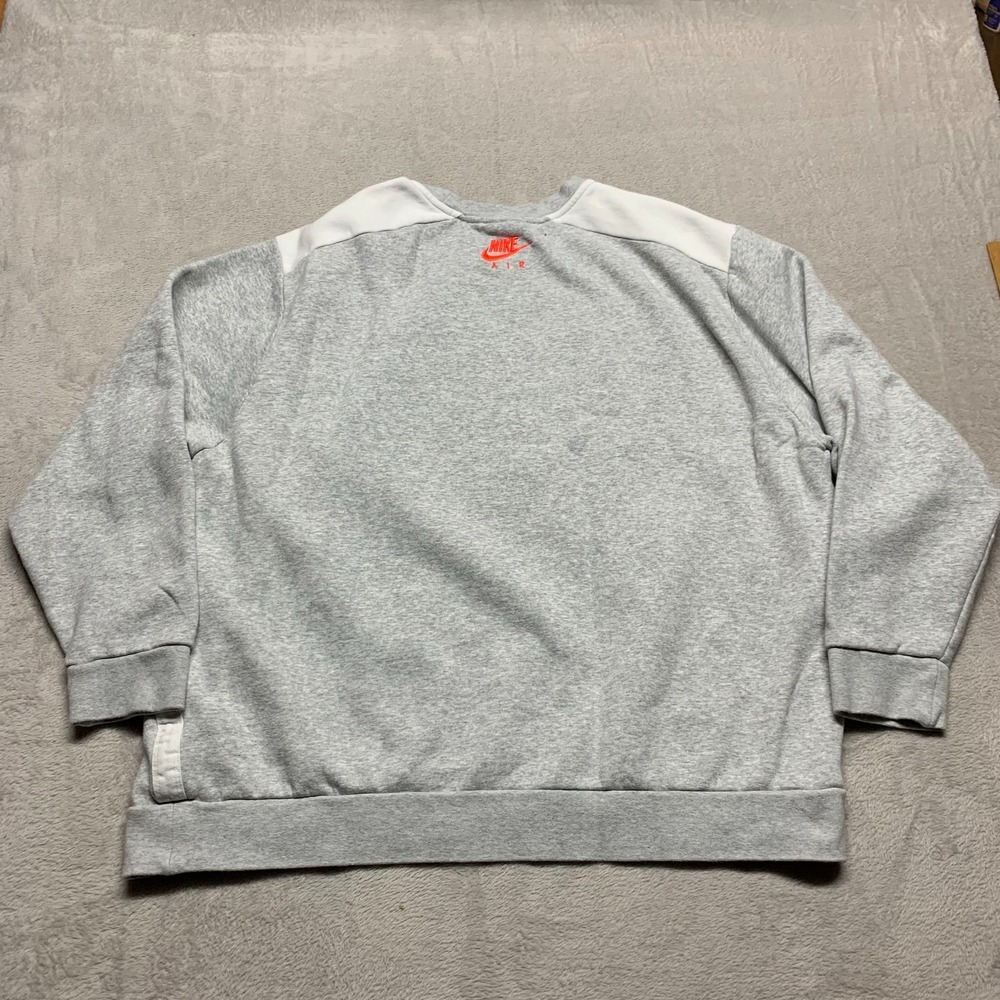Nike Air Sportswear Fleece Crew Neck Sweatshirt Mens XXL Gray Spellout - Picture 3 of 7